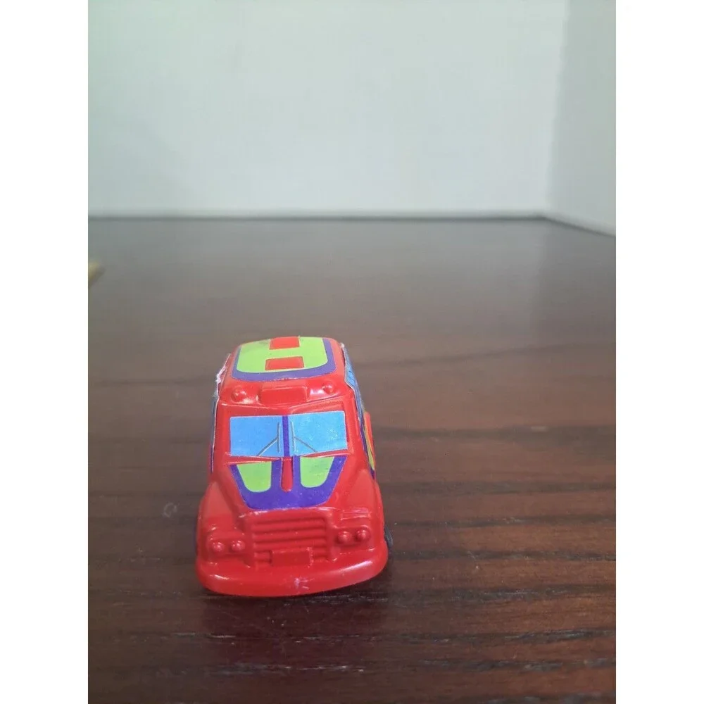 Vintage San Ren Hang Red Fire Truck Pull Back Racer